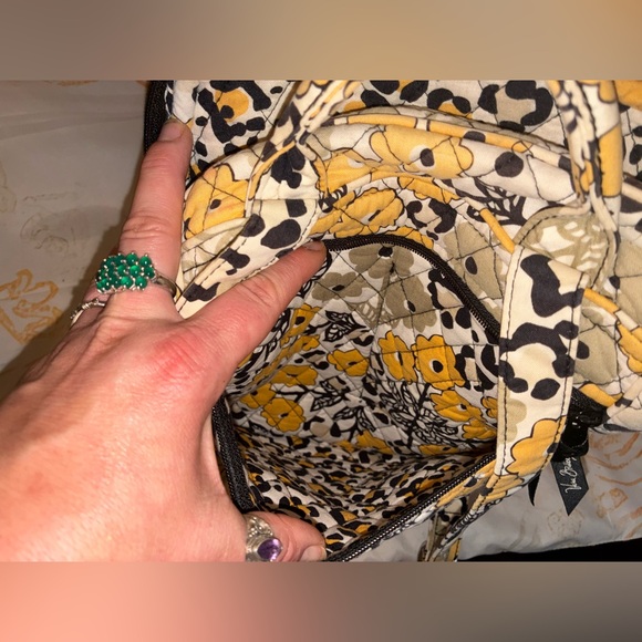 Vera Bradley Floral & Leopard Quilted Backpack - Yellow and Black - Picture 7 of 11